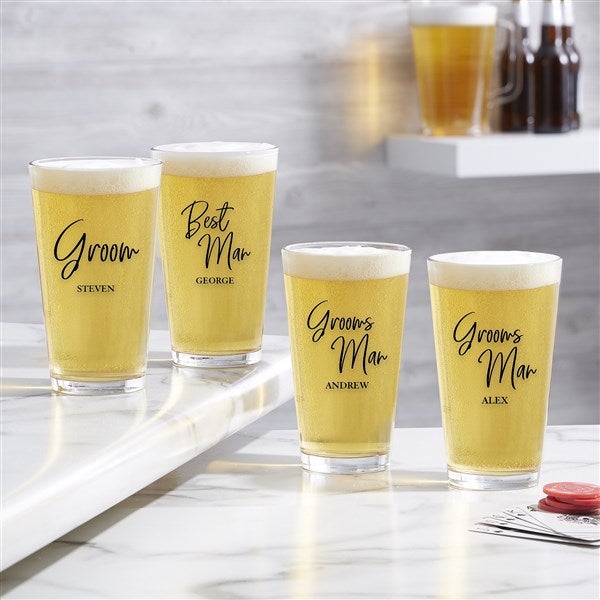 Kittenish Wedding Party Personalized Beer Glass Collection  - 53493