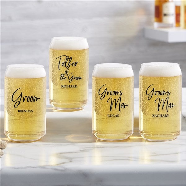 Kittenish Wedding Party Personalized Beer Glass Collection  - 53493