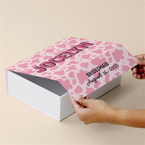 Kittenish Cowgirl Chic Personalized Keepsake Box in Dark Pink  - 53507