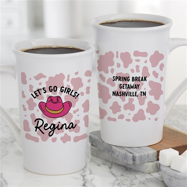 Kittenish Personalized Western Cow Print Coffee Mugs   - 53510