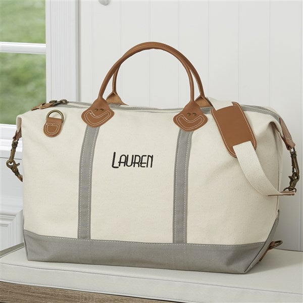 Kittenish Embroidered Canvas Duffel  - 53528