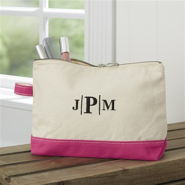 Kittenish Embroidered Canvas Makeup Bag  - 53534