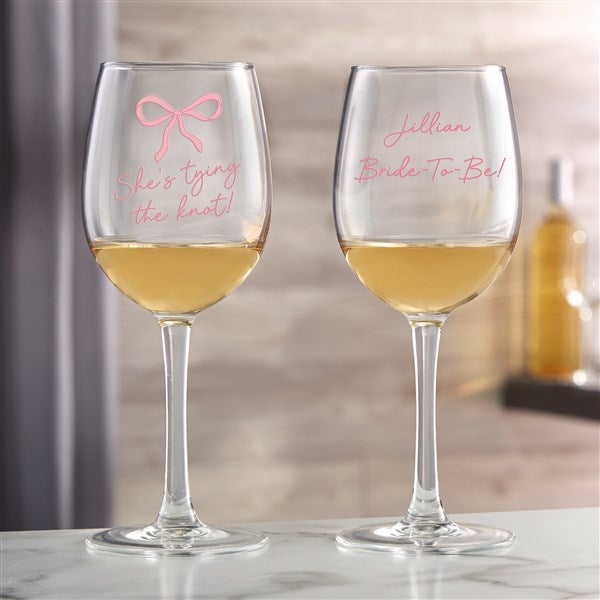 Kittenish Tie The Knot Personalized Wine Glass Collection  - 53540