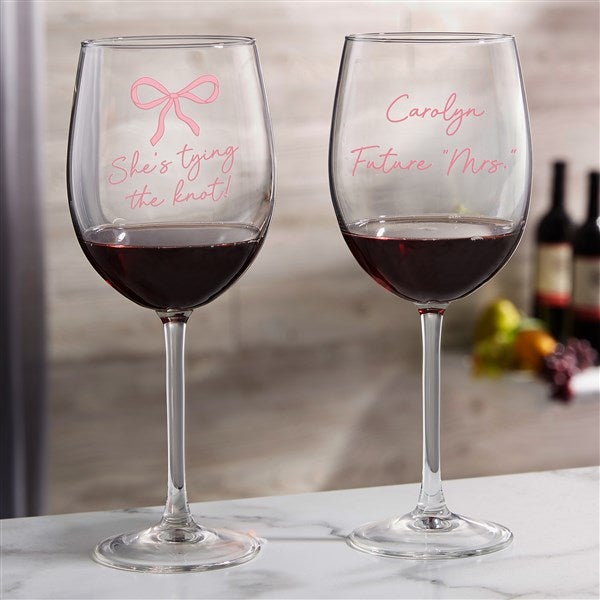 Kittenish Tie The Knot Personalized Wine Glass Collection  - 53540