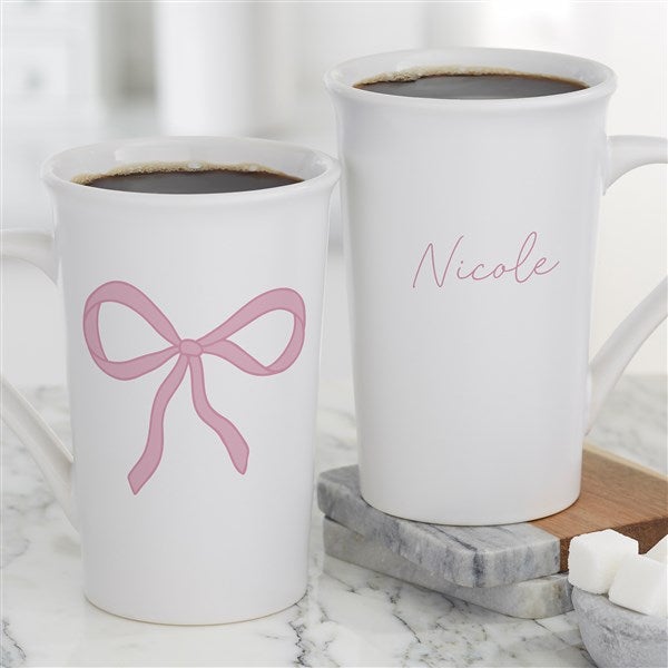 Kittenish Personalized Pink Bow Coffee Mugs   - 53548