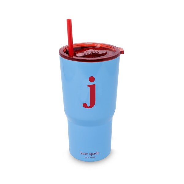 Kate Spade Initial Travel Cup with Straw - J     - 53687