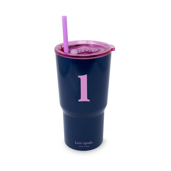 Kate Spade Initial Travel Cup with Straw - L    - 53689