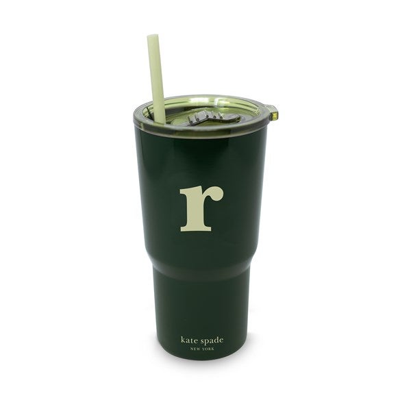 Kate Spade Initial Travel Cup with Straw - R   - 53692