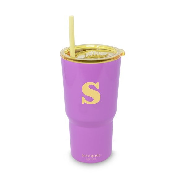 Kate Spade Initial Travel Cup with Straw - S      - 53693