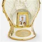 46129 - Engraved Gold & Ivory Guardian Angel Snow Globe