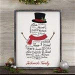 42491 - Snowman Repeating Name Personalized Frame Wall Art