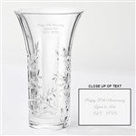 41609 - Vera Wang Engraved Crystal Leaf Vase