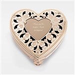 46102 - Engraved Gold Heart Anastasia Clover Jewelry Box 